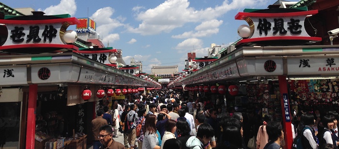 Crowded Shopping Street in Tokyo